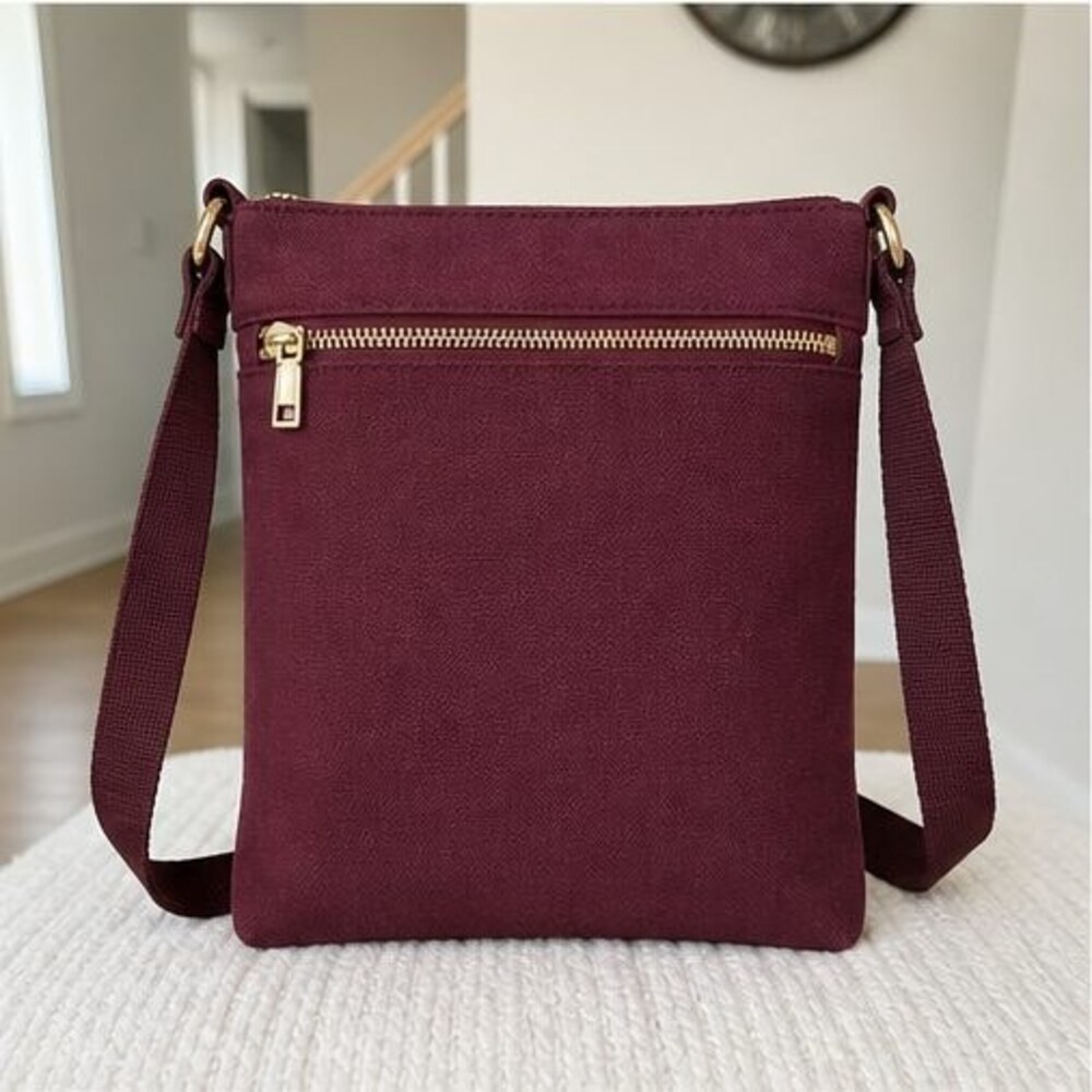 Burgundy Canvas Crossbody Bag
